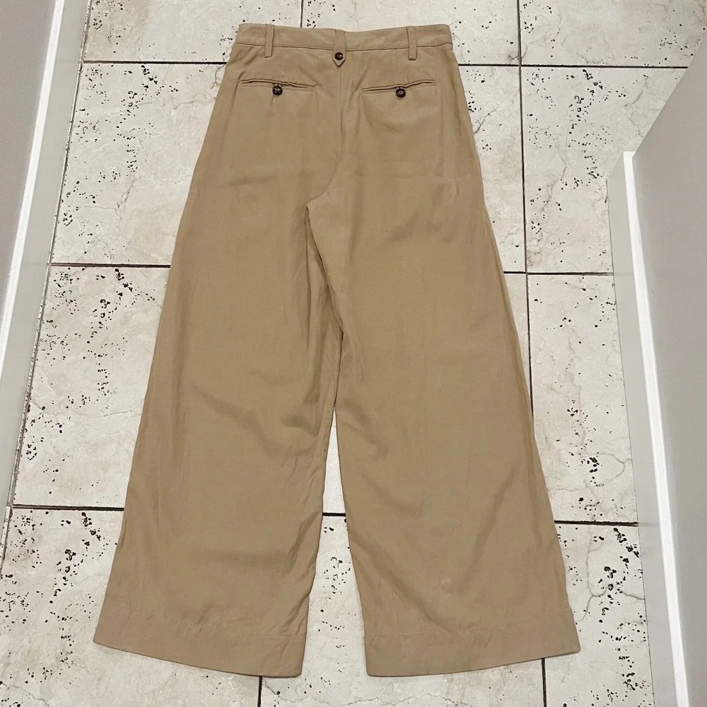 Madewell Women's Harlow Wide-Leg Pants in Khaki Size 6 - Picture 5 of 10